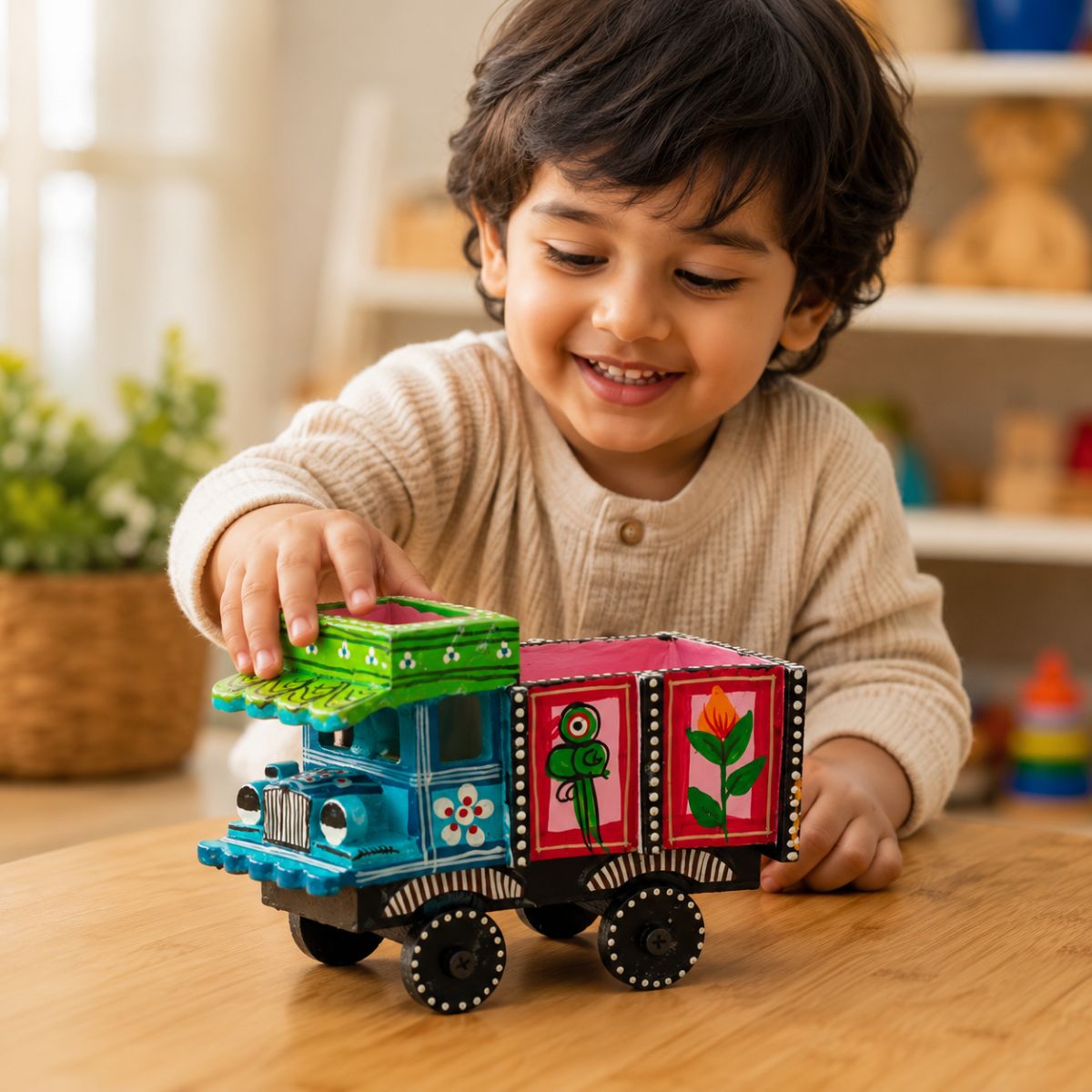 Premium Handcrafted Wooden Truck Toy for Kids & Gifts