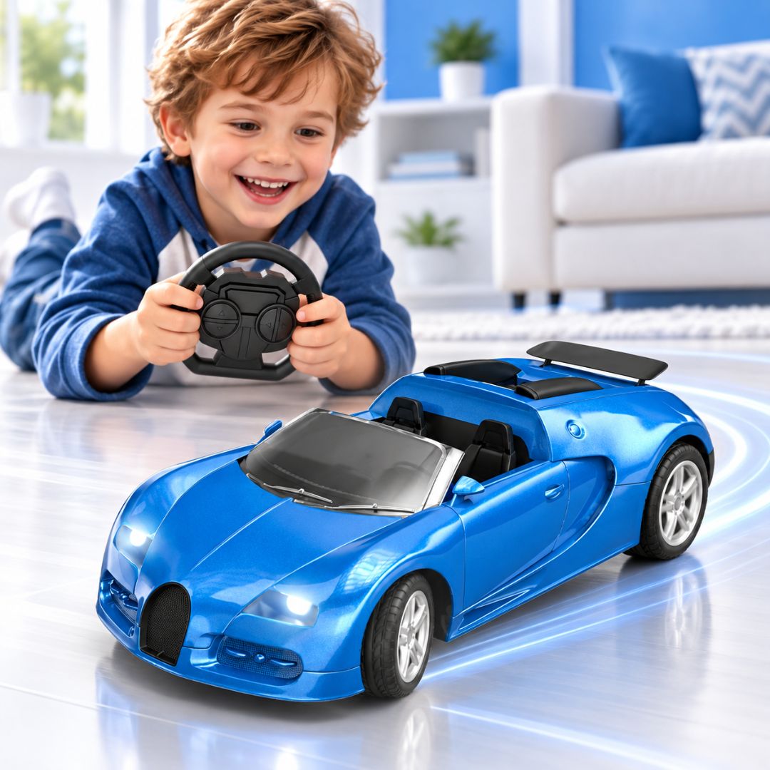 Lancer Model-A Rechargeable High-Speed RC Racing Car with Steering Wheel Remote | Kids 4+ Years