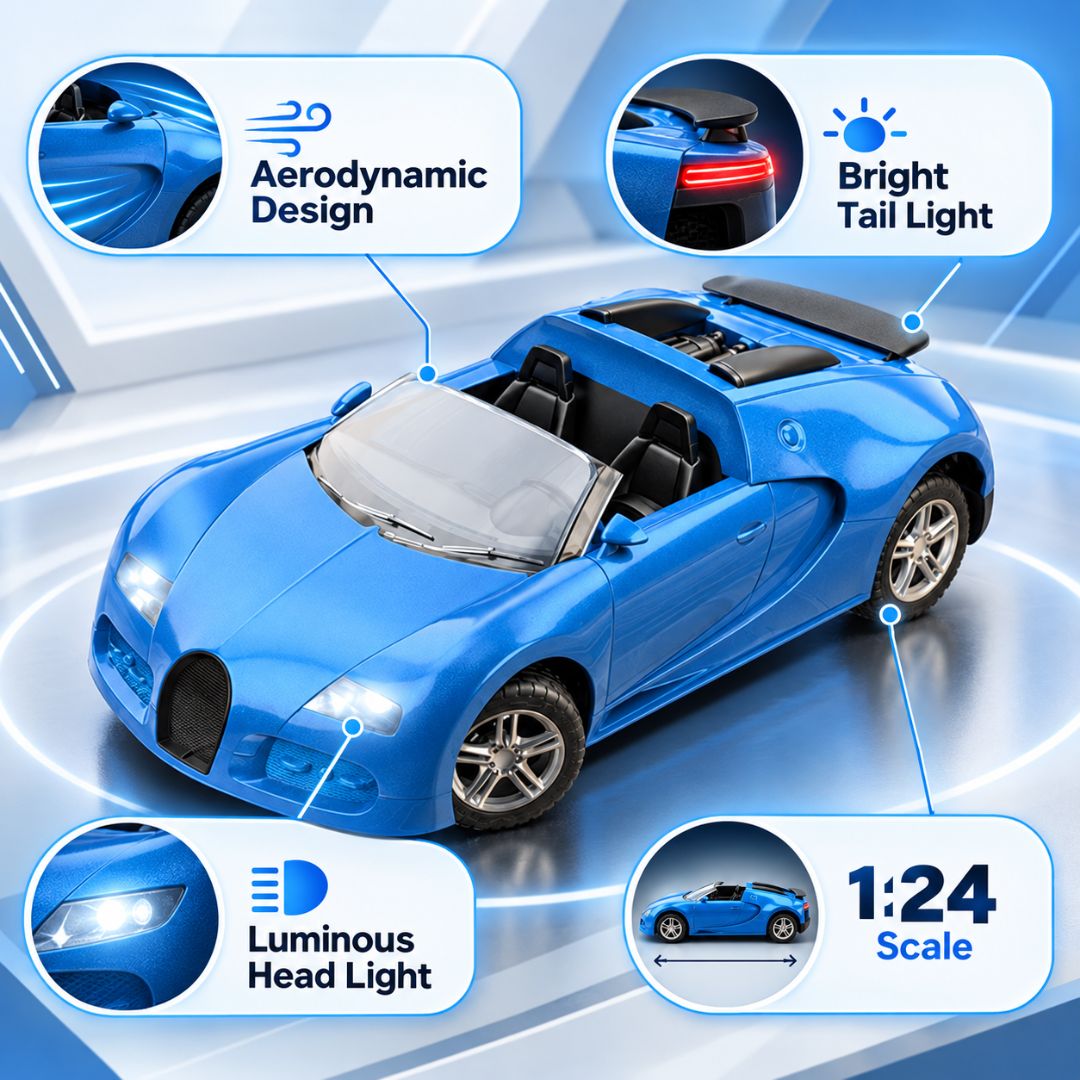Lancer Model-A Rechargeable High-Speed RC Racing Car with Steering Wheel Remote | Kids 4+ Years