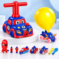 Balloon Car Launcher with Pump & 3-in-1 Vehicle Set (Red & Blue)