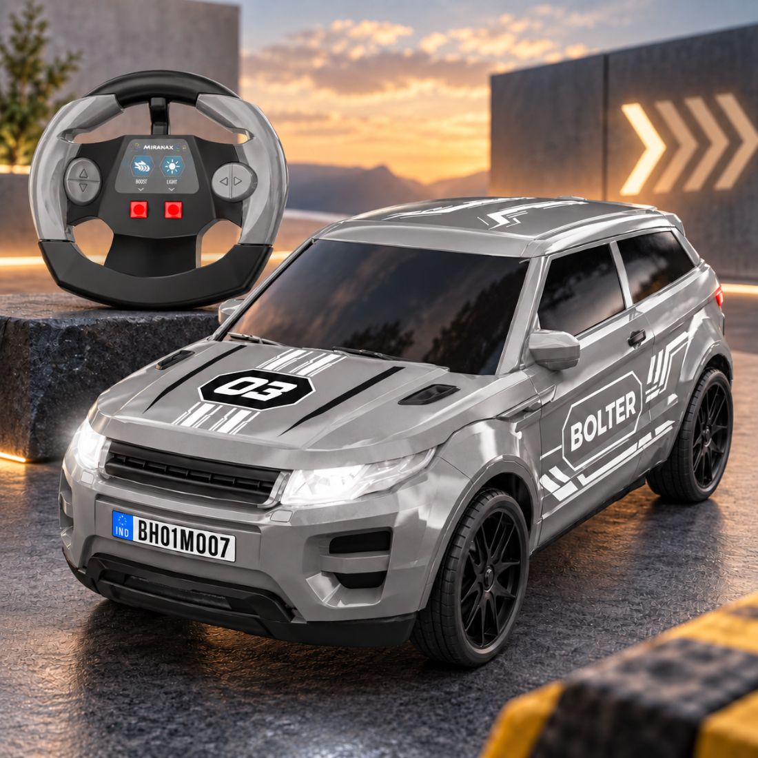 Bolter SUV Remote Control Car for Kids | 1:24 Scale, 1.5X Turbo Boost, LED Lights & USB-C Rechargeable