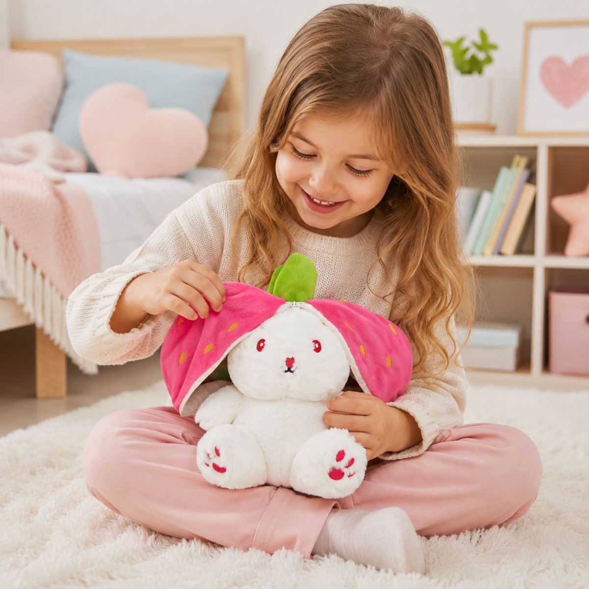 Toys Cartel Reversible Zipper Rabbit Bunny Toy for Kids | Cute Plush Bunny