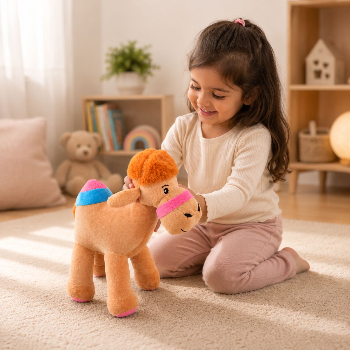 Standing Camel Plush Soft Toy for Kids | Cute Stuffed Animal