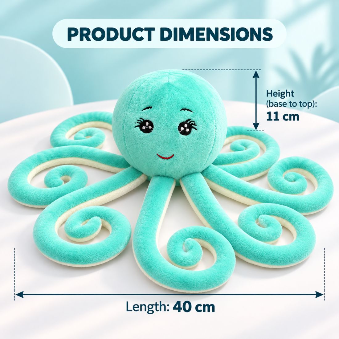 Octopus Plush Toy – Cute Soft Stuffed Animal for Kids, Cuddly Octopus Toy & Decorative Pillow