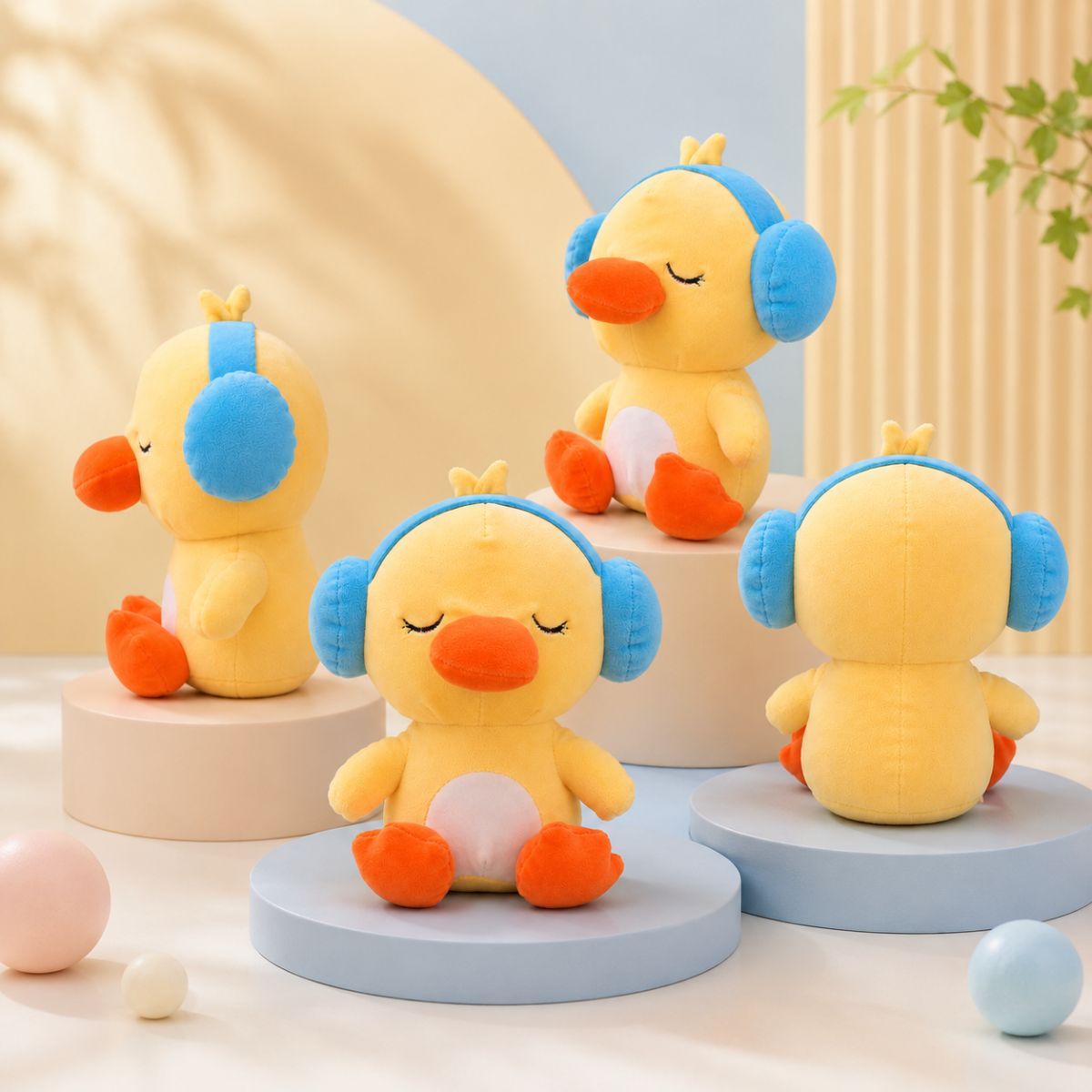 Duck Soft Toy with Blue Ear Muff | Cute Stuffed Toy for Kids