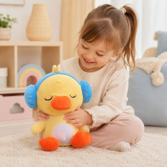 Duck Soft Toy with Blue Ear Muff | Cute Stuffed Toy for Kids