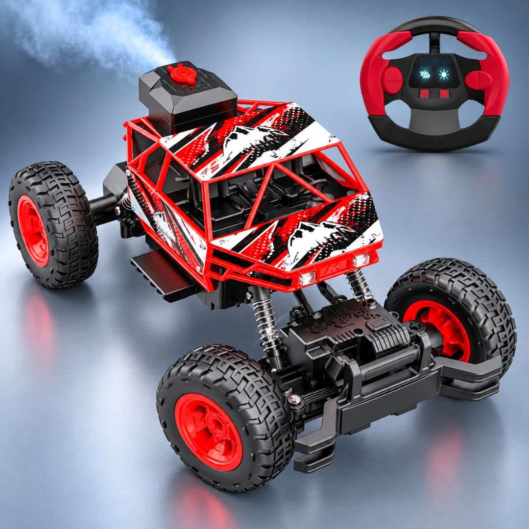 Duster 4WD RC Monster Truck for Kids | Rechargeable Off-Road Remote Control Car with Smoke Effect