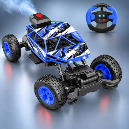 Duster 4WD RC Monster Truck for Kids | Rechargeable Off-Road Remote Control Car with Smoke Effect (Blue)
