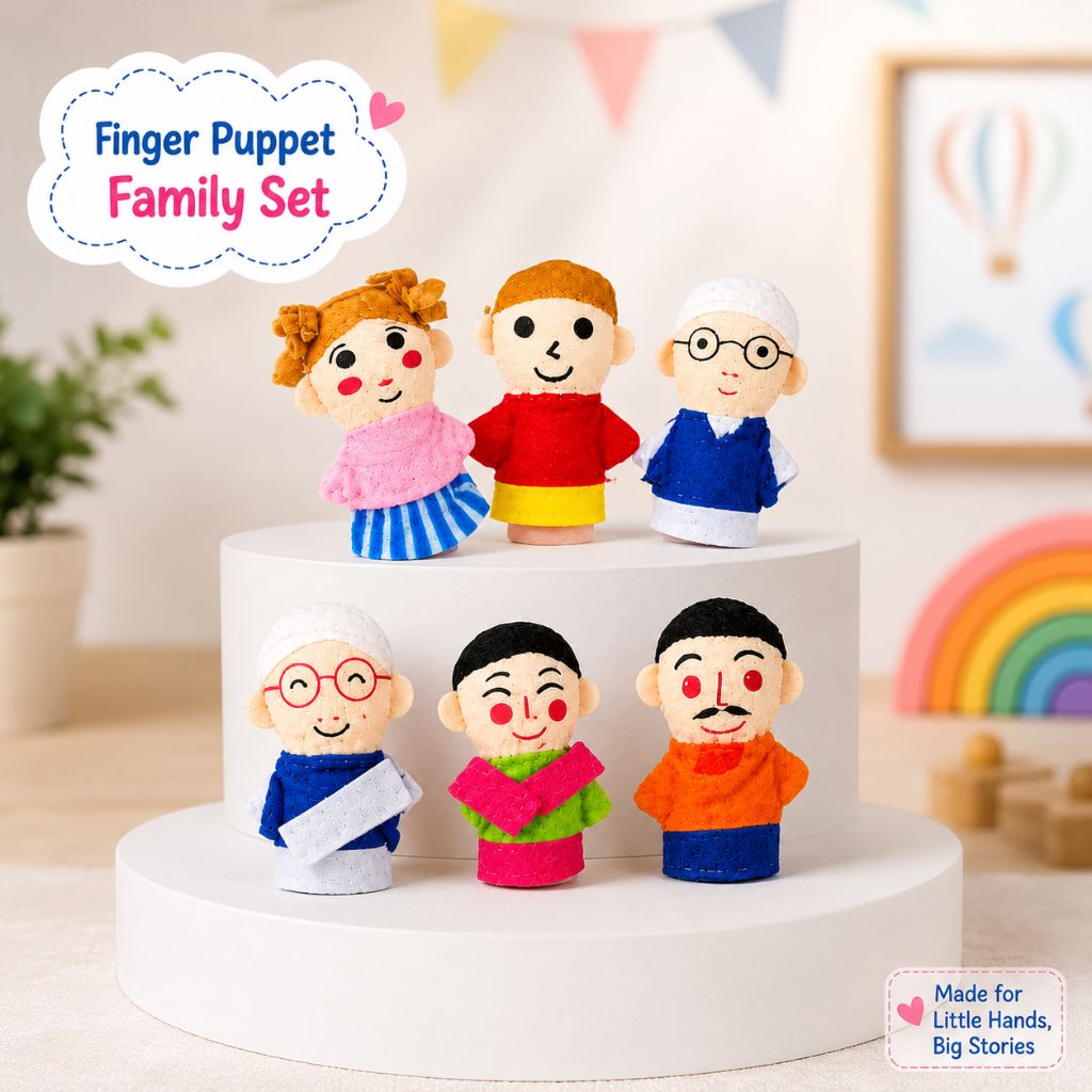 Family Character Finger Puppet Learning Toy Set for Kids