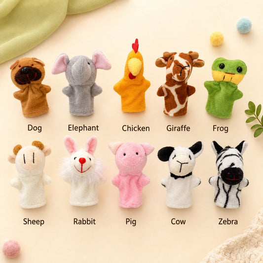 Finger Puppet Toys for Kids (Pack of 10) | 10 Animal Puppet Set