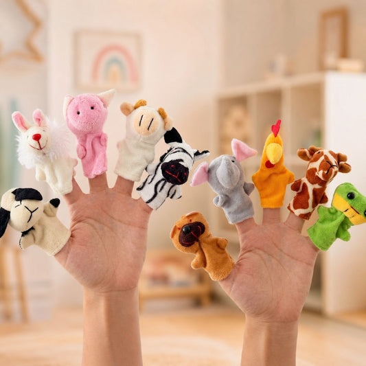 Finger Puppet Toys for Kids (Pack of 10) | 10 Animal Puppet Set