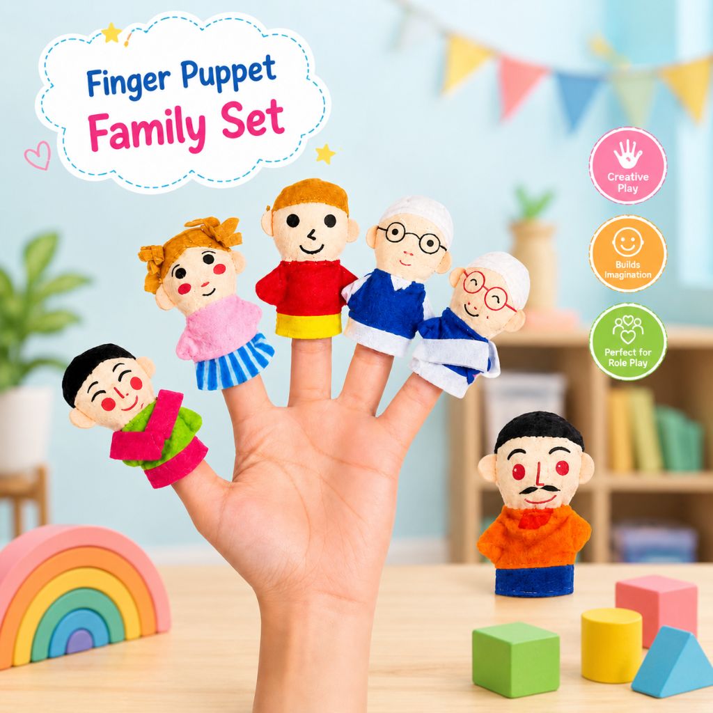 Family Character Finger Puppet Learning Toy Set for Kids
