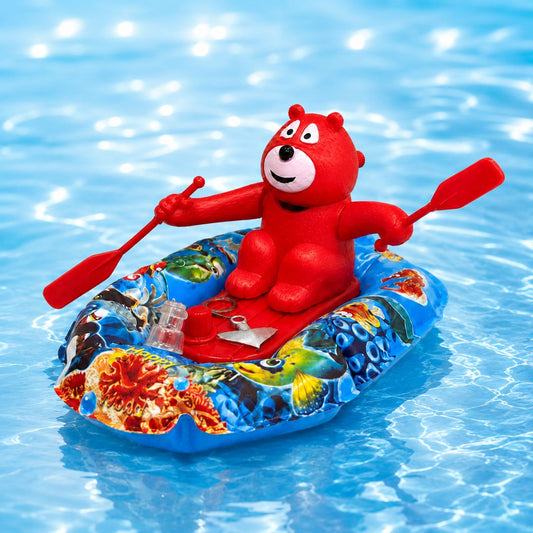 Wind Up Bear Rowing Boat Toy for Kids | Floating Bath & Pool Water Toy