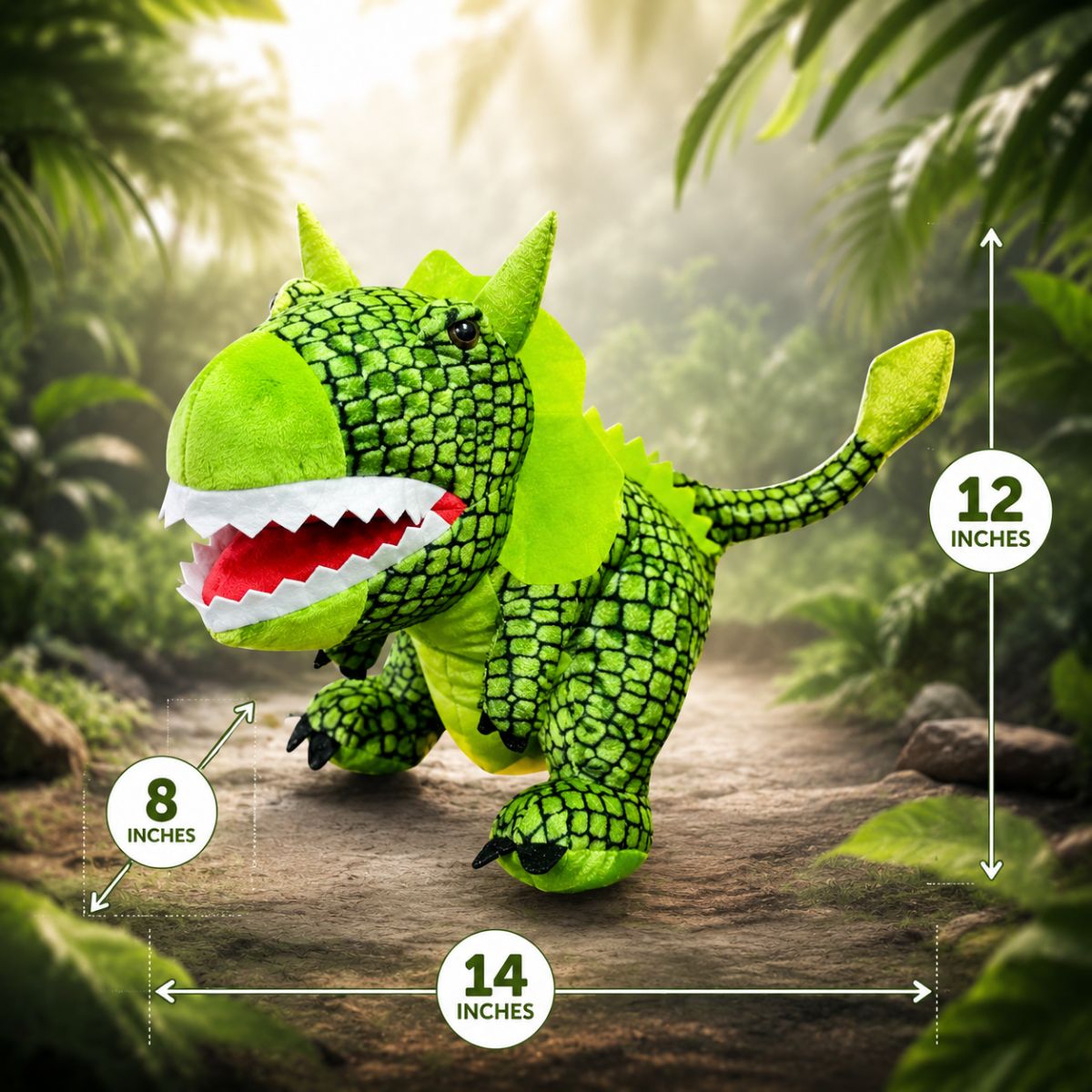 Toys Cartel Green Dinosaur Soft Toy Hand Puppet for Kids Learning & Roleplay