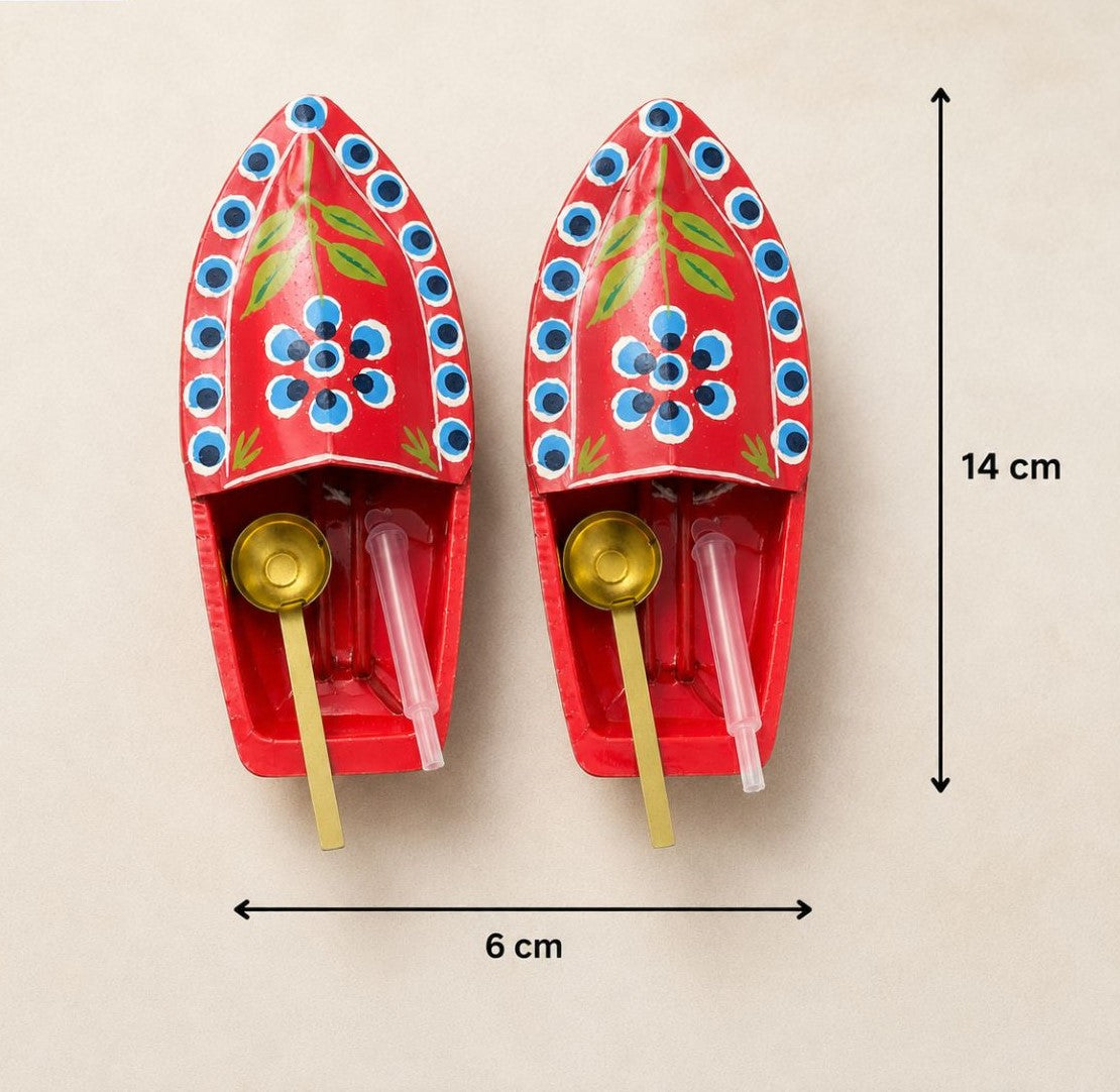 Red Pop Pop Steam Boat Educational Toy | Hand Painted Boat