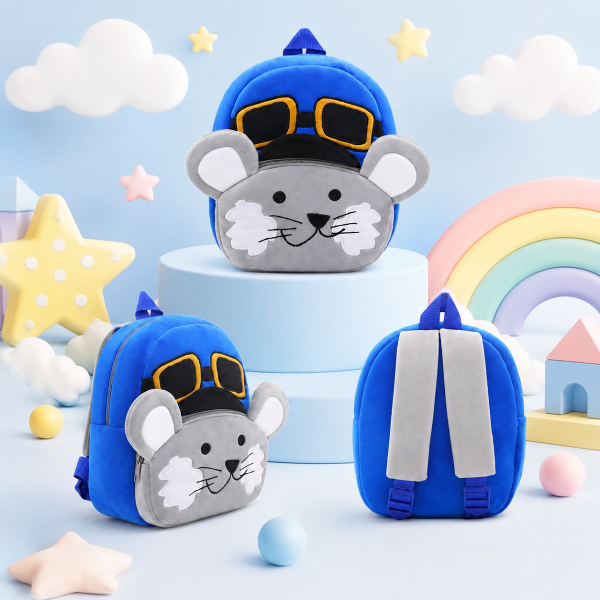 Cute Mouse Blue Backpack for Kids | School Bag