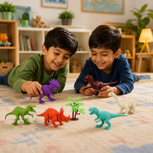 6 Pcs Dinosaur Figure Set | Realistic Dinosaur Toys for Kids (Multicolor)