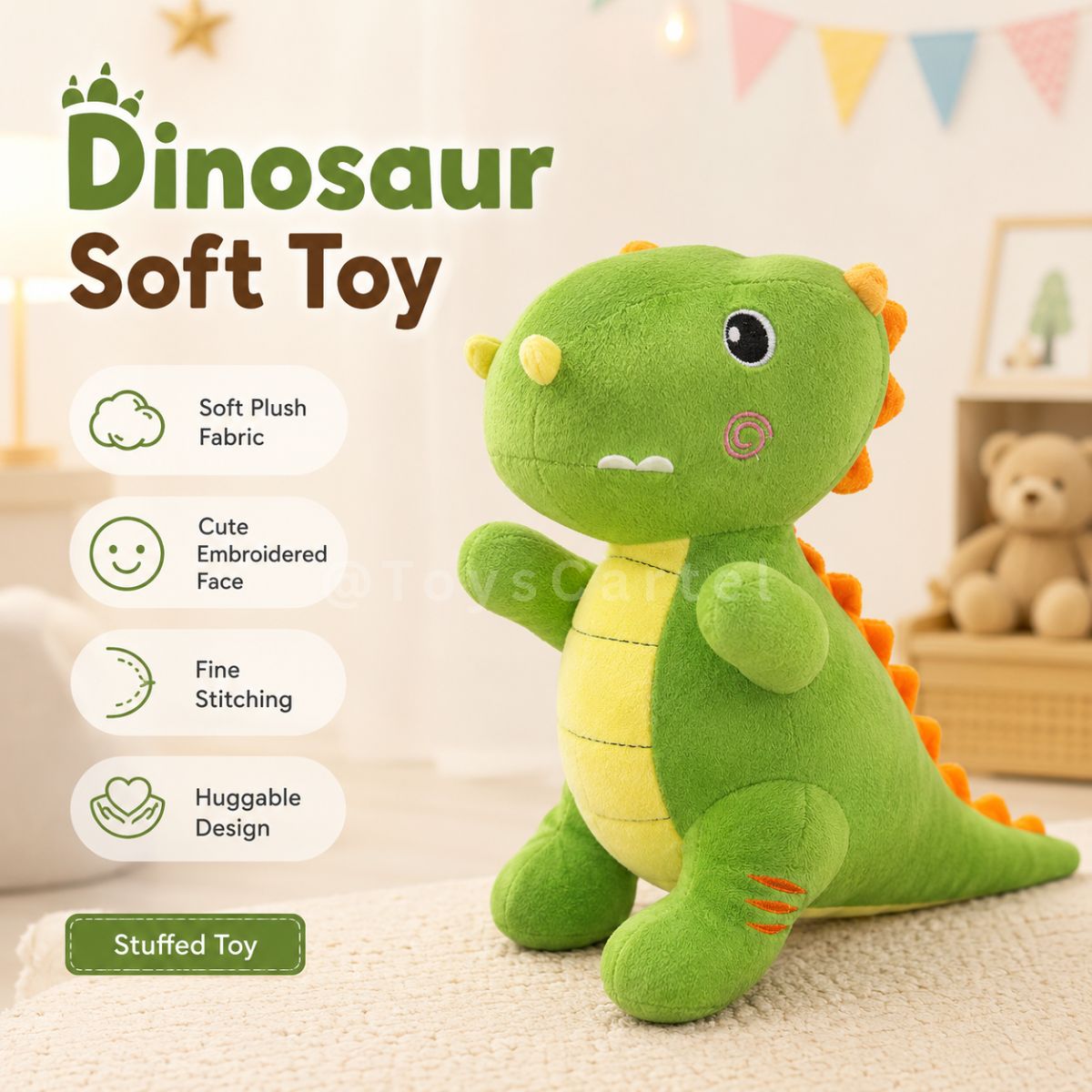 Dinosaur Teddy Soft Toy 26cm | Soft Plush Gift for Kids