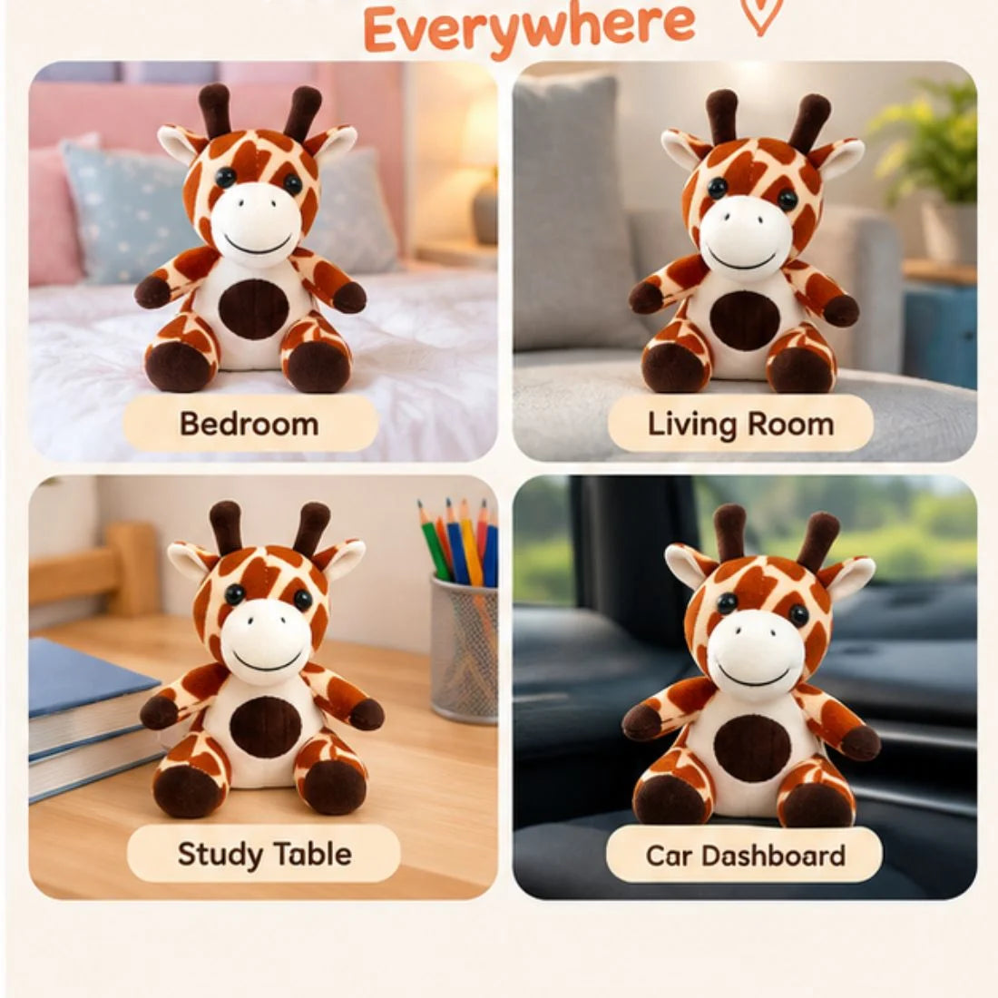Giraffe Soft Toy for Kids, Cute Plush Stuffed Animal, Soft & Cuddly Toy
