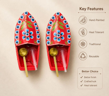 Red Pop Pop Steam Boat Educational Toy | Hand Painted Boat