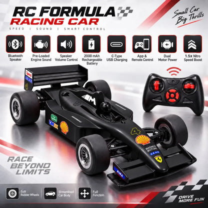 F1 RC Super Car with App, Remote & Bluetooth Speaker (Black)