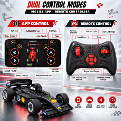 F1 RC Super Car with App, Remote & Bluetooth Speaker (Black)