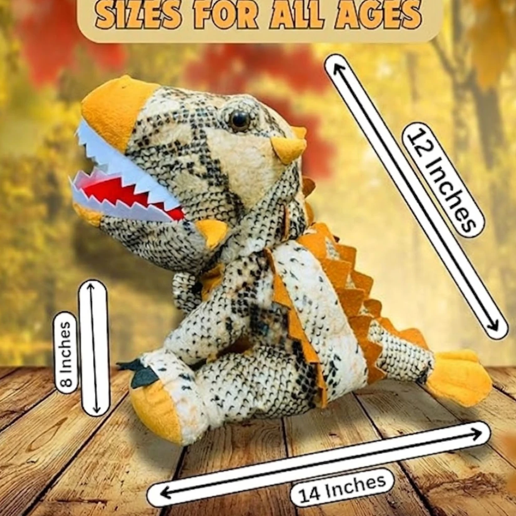 Brown Dinosaur Hand Puppet Toy for Kids | Soft Learning Puppet