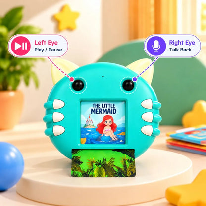 Story Kitty Interactive Learning Toy with 40 Stories, Talk Back & BT Speaker (Blue)
