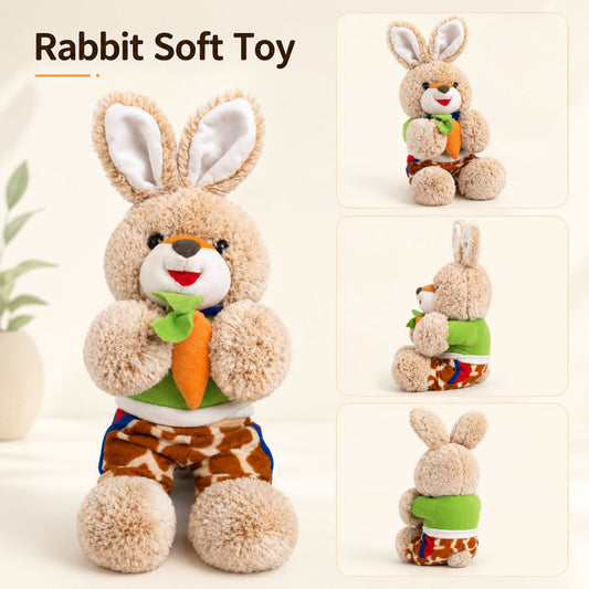Adorable Rabbit Stuffed Toy with Carrot | Plush Toy for Children