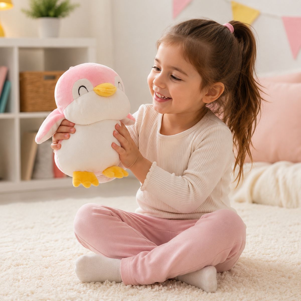 Pink Penguin Soft Toy Plush | Stuffed Animal for Kids & Babies