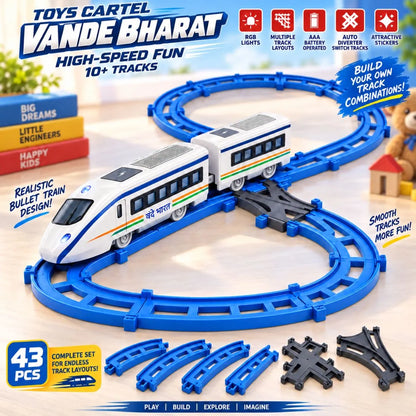 Vande Bharat Train Toy with 43 Pcs Track Set for Kids