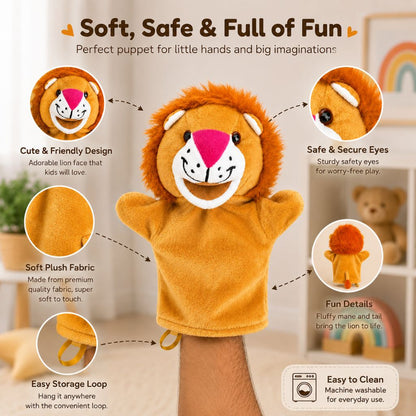 Lion Hand Puppet Soft Toy for Kids Online | Toys Cartel