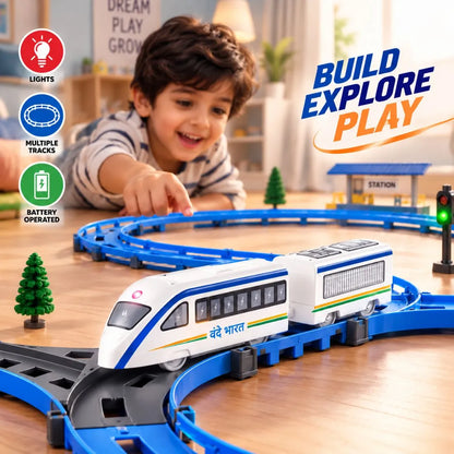 Vande Bharat Train Toy with 43 Pcs Track Set for Kids