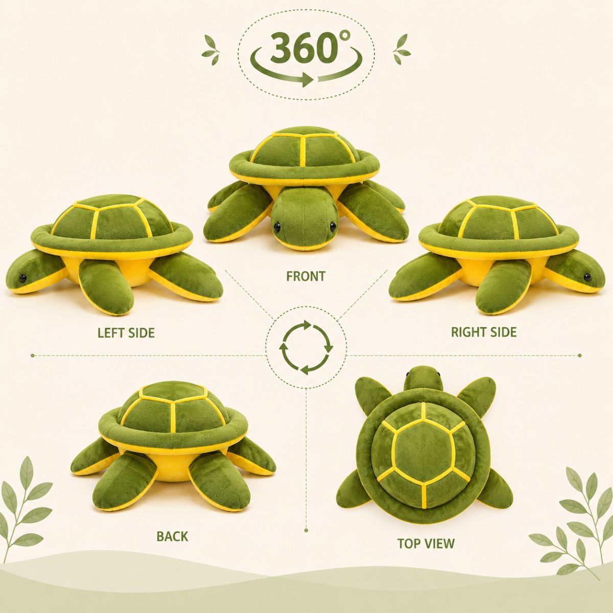 Turtle Soft Toy Plush Stuffed Animal for Kids| Cute Cuddly Gift