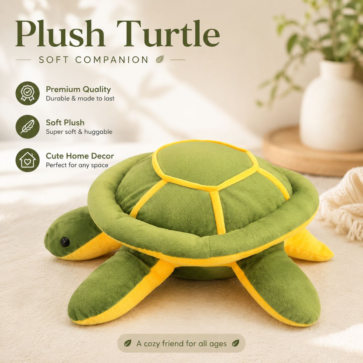Turtle Soft Toy Plush Stuffed Animal for Kids| Cute Cuddly Gift