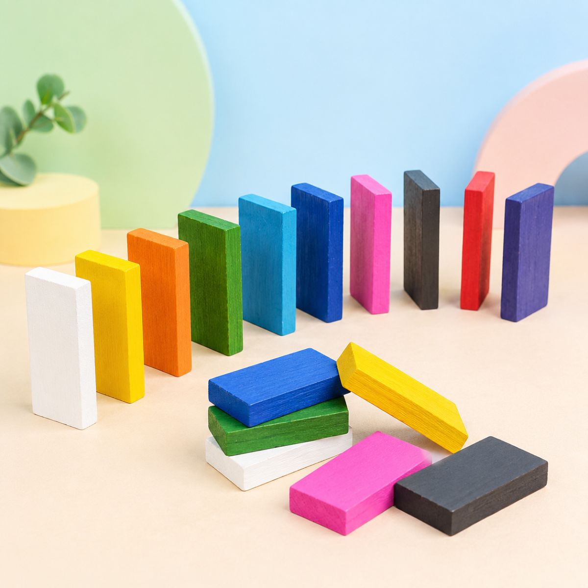 Wooden Domino Blocks Set | 120 Pieces for Kids