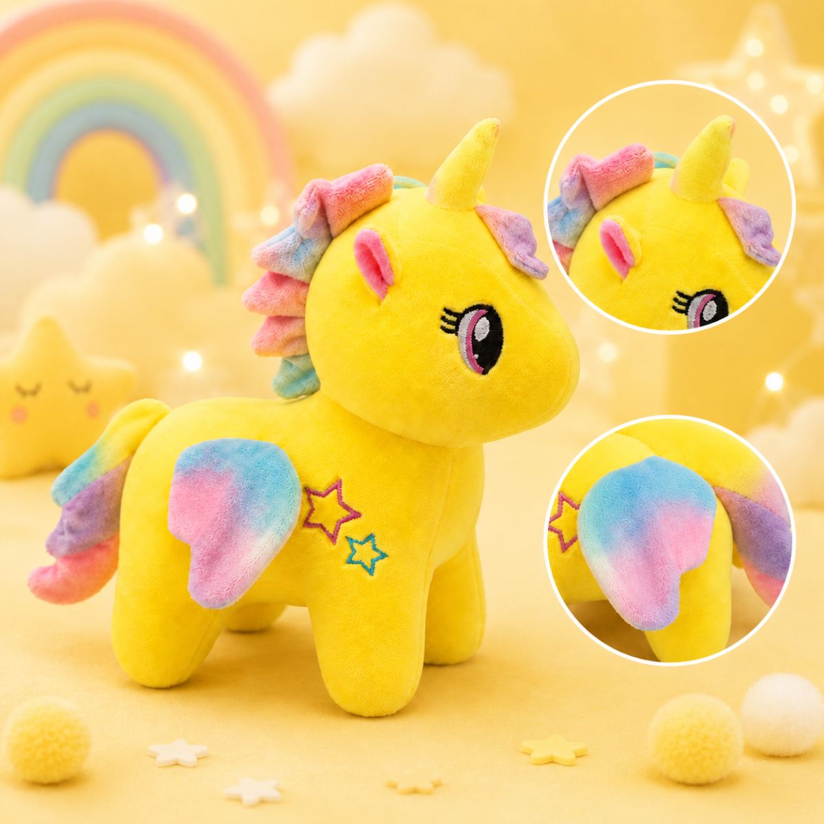 Cute Yellow Unicorn Soft Toy for Kids | Toys Cartel