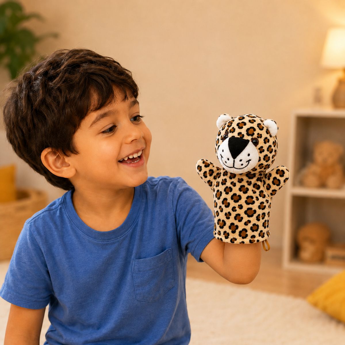 Cheetah Hand Puppet for Kids | Soft Toy Puppet