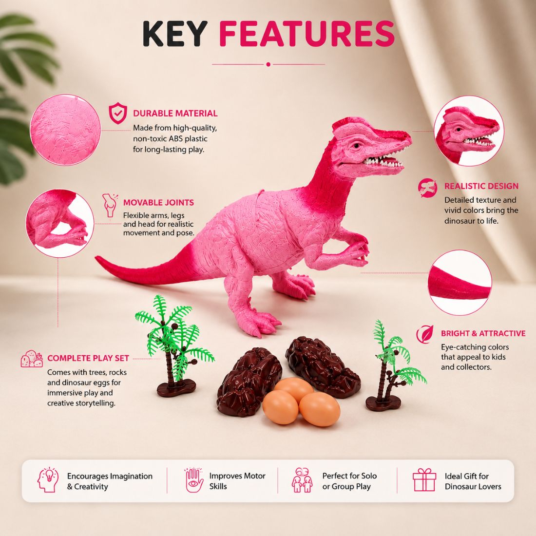 Velociraptor Dinosaur Toy for Kids | Realistic Dino Action Figure