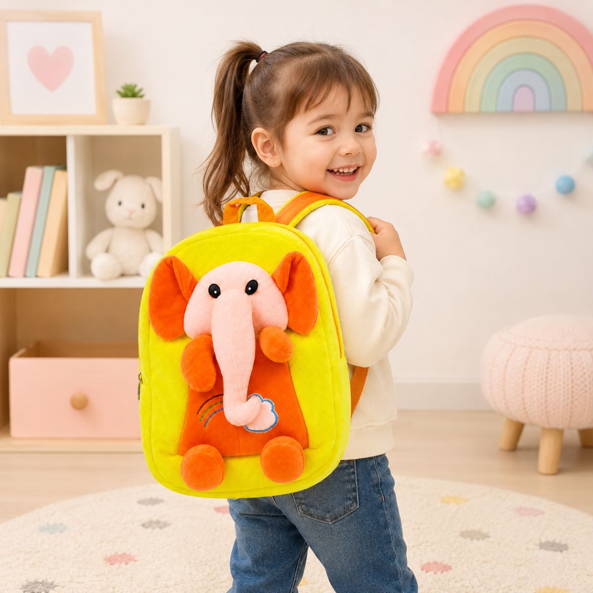 Elephant Plush School Bag for Kids | Soft Nursery Backpack for Toddlers