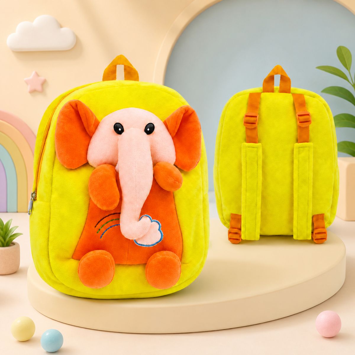 Elephant Plush School Bag for Kids | Soft Nursery Backpack for Toddlers