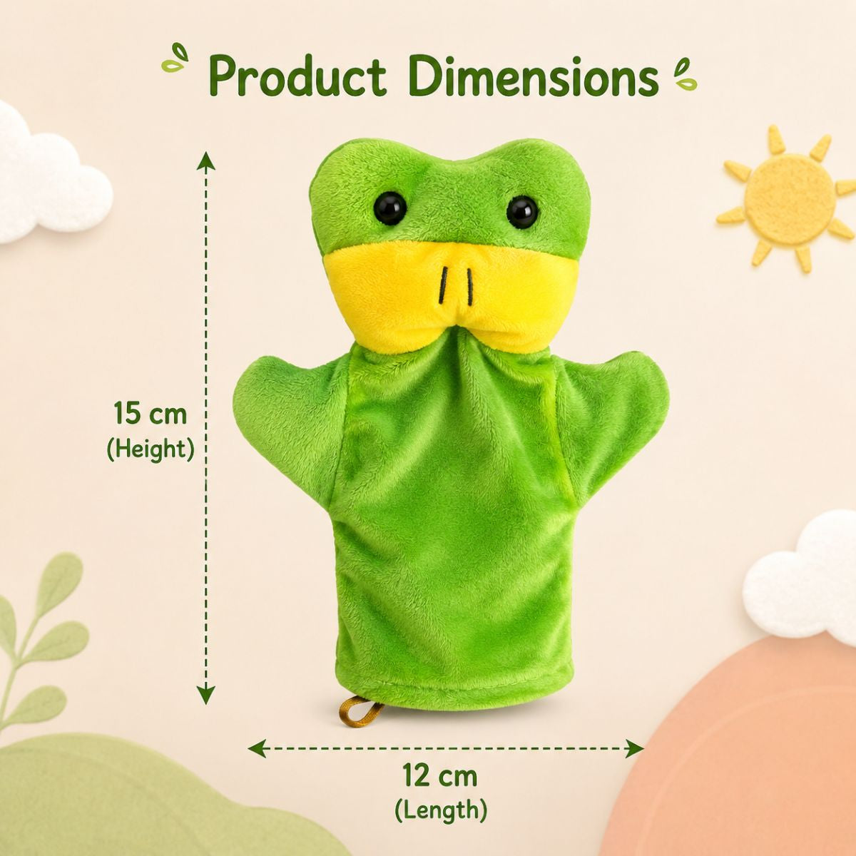 Soft Green Frog Hand Puppet | Educational Toy for Kids