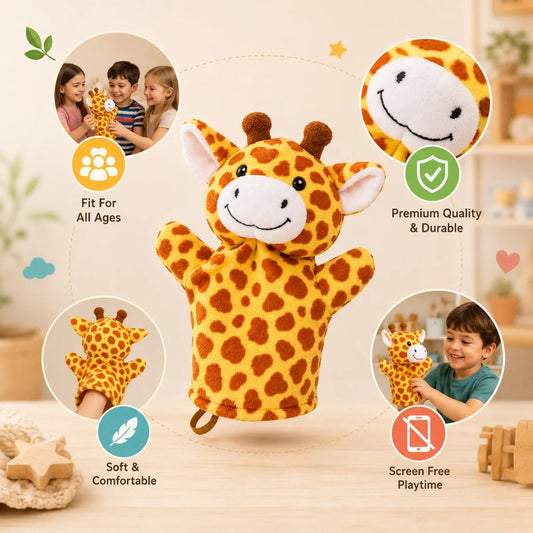 Soft Giraffe Hand Puppet Toy for Storytelling & Roleplay