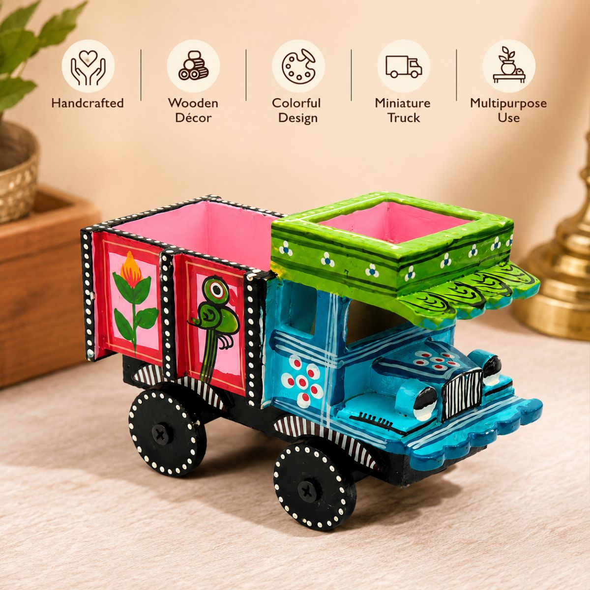 Premium Handcrafted Wooden Truck Toy for Kids & Gifts