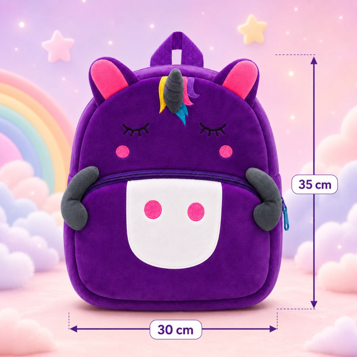 Sleeping Unicorn Plush School Bag for Kids | Soft Nursery Backpack