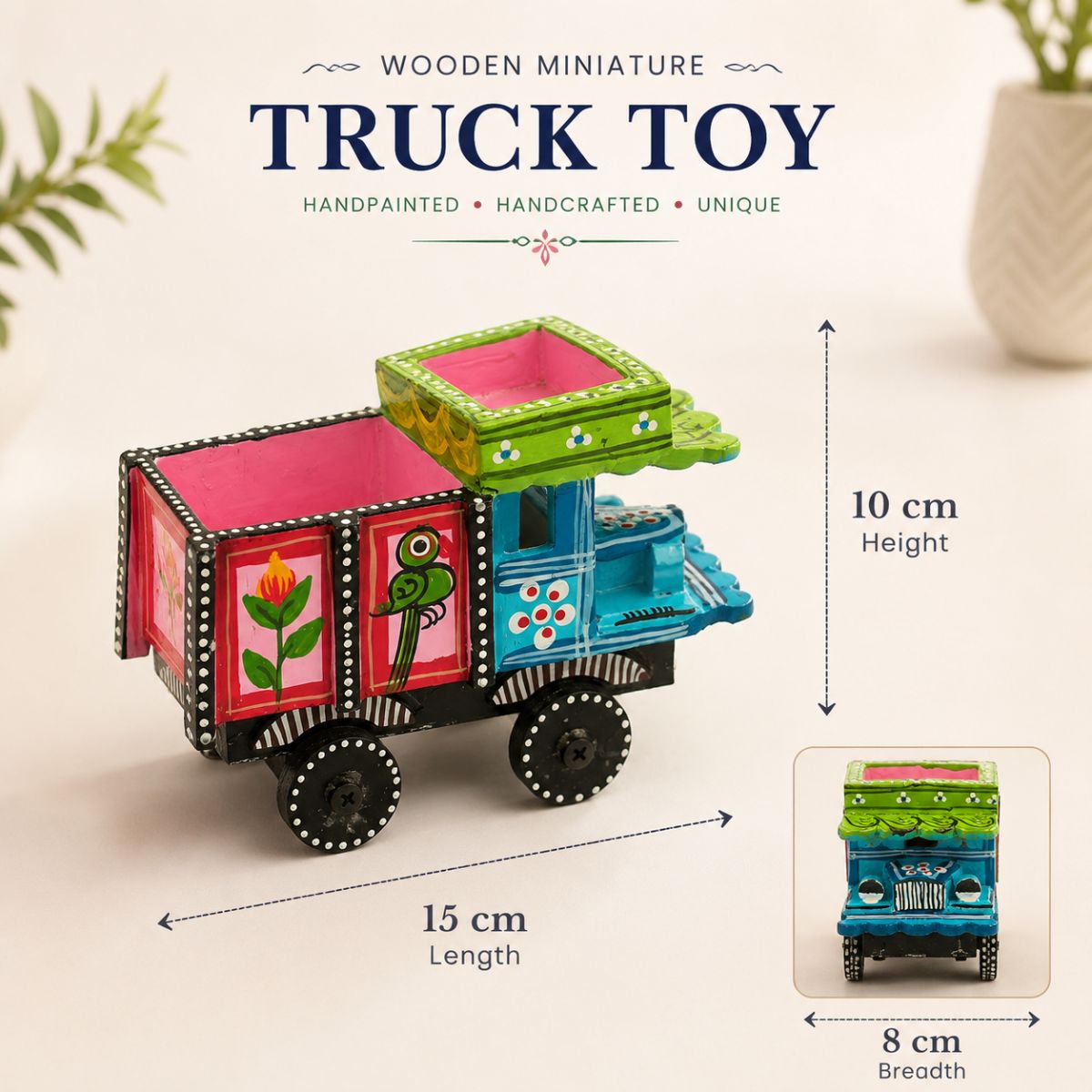 Premium Handcrafted Wooden Truck Toy for Kids & Gifts