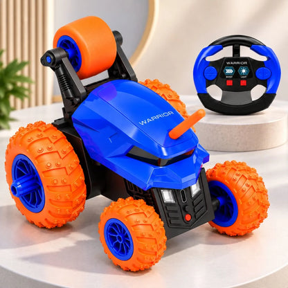 Warrior 360° RC Stunt Car for Kids | 7 Stunt Modes, LED Lights & Speed Boost (Blue)