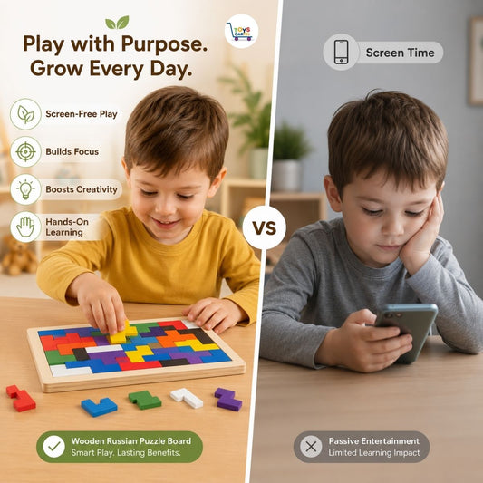 Tangram Thick Wooden Puzzle | Educational Learning Toy for Kids
